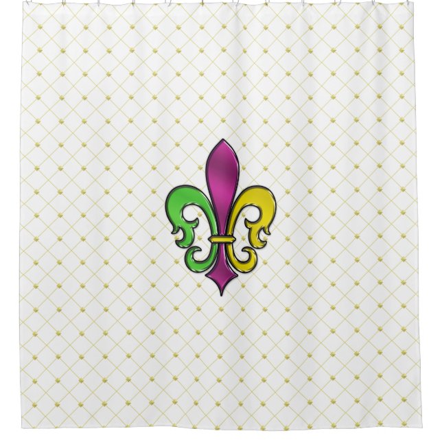 Rideau de douche de design élégant Fleur de Lis Ma (Devant)