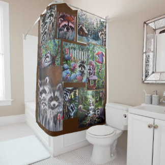 Rideau de douche de Galore Raccoons