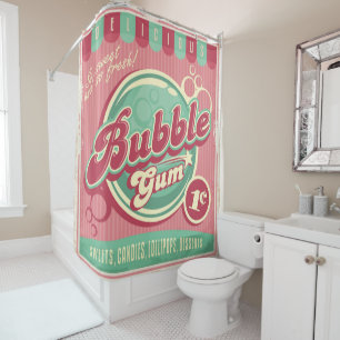 Rideau de douche de gomme à bulles