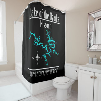 Rideau de douche de la carte du lac des Ozarks Mis