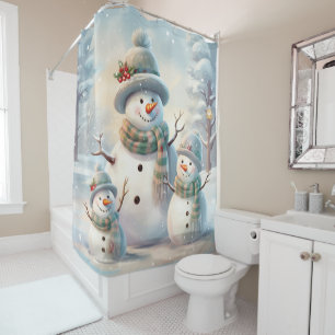 Rideau de douche de la famille Snowman