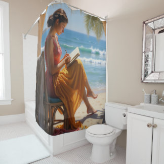 Rideau De Douche De La Maison De Plage Avec Image