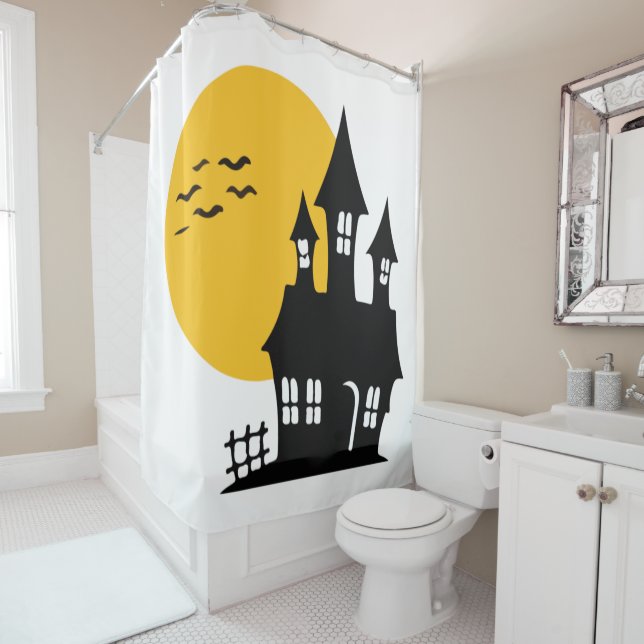 Rideau de douche de la maison jaune (En situation)