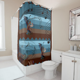 Rideau de douche de la musique Kokopelli du sud-ou