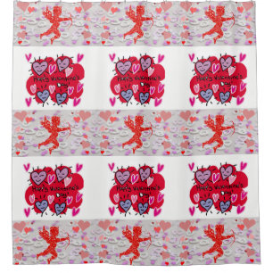 Rideau de douche de la Saint Valentin