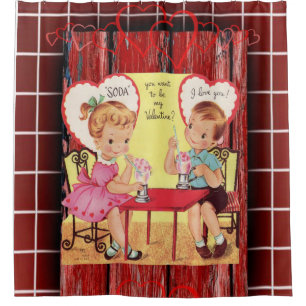 Rideau de douche de la Saint Valentin