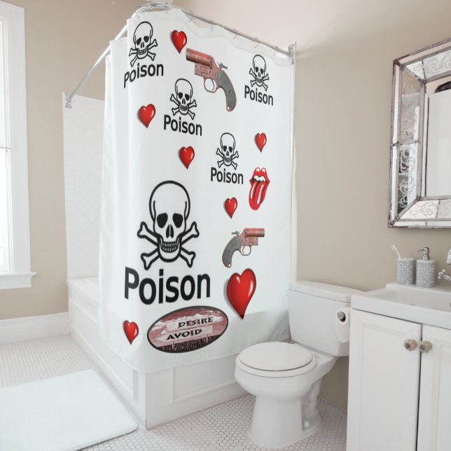 Rideau de douche de la Saint Valentin (En situation)