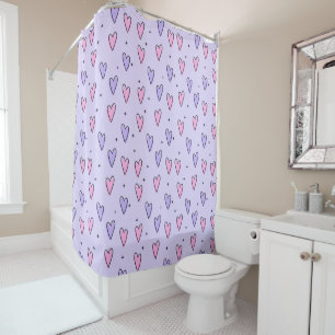 Rideau de douche de la Saint-Valentin, cœurs roses