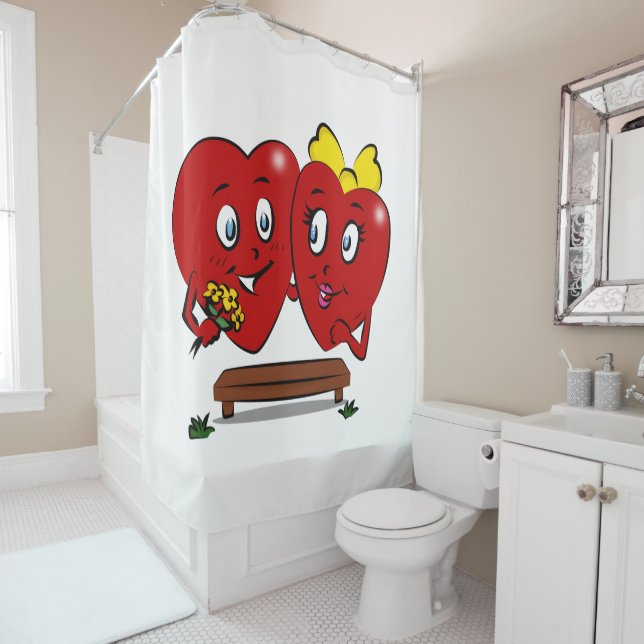 Rideau de douche de la Saint-Valentin, Couple de c (En situation)