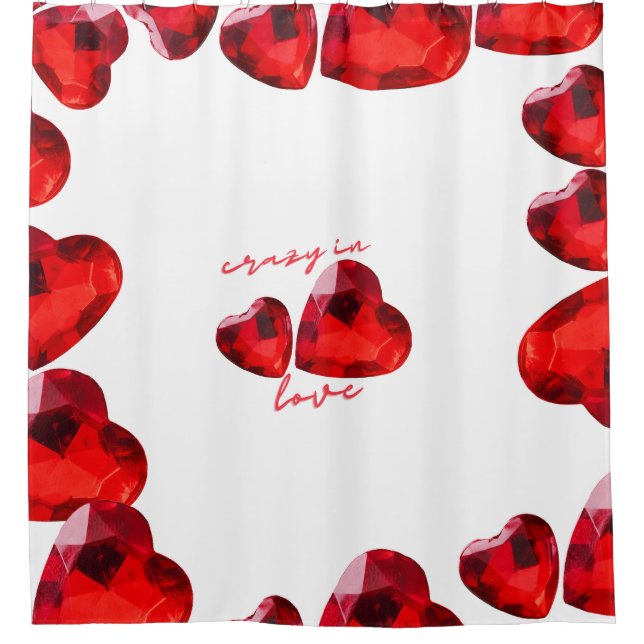 Rideau de douche de la Saint Valentin - fou en amo (Devant)