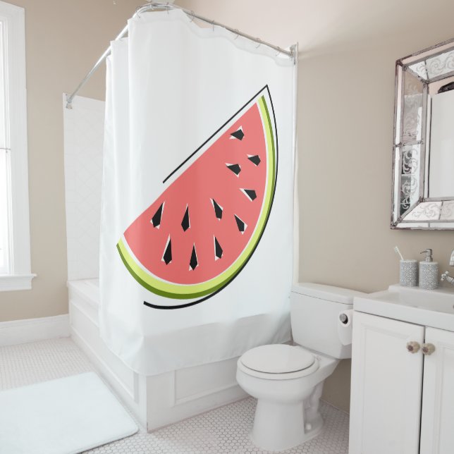 rideau de douche de la tranche de pastèque (En situation)