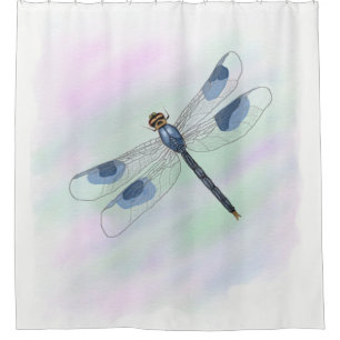 Rideau de douche de libellule d'aquarelle