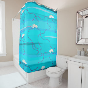 Rideau de douche de Lotus blanc