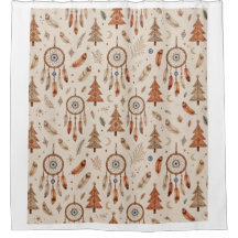 Rideau de douche de Noël Boho Dreamcatcher Rustiqu