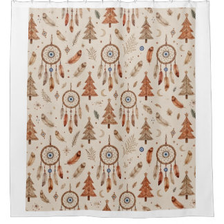 Rideau de douche de Noël Boho Dreamcatcher Rustiqu