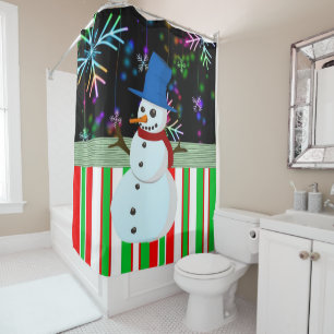 Rideau de douche de Noël, Snowman