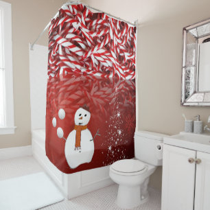 Rideau de douche de Noël, Snowman