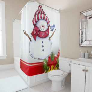 Rideau de douche de Noël, Snowman