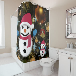 Rideau de douche de Noël, Snowman