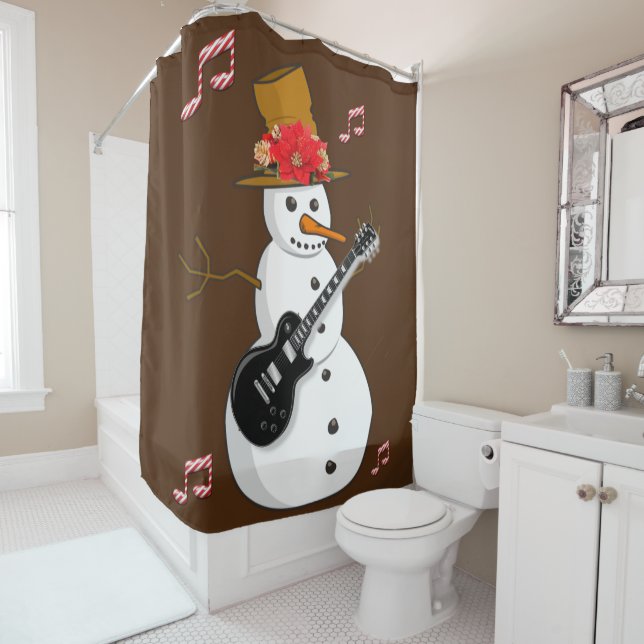 Rideau de douche de Noël, Snowman (En situation)