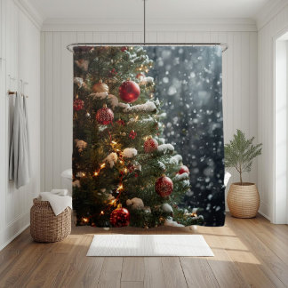 Rideau de douche de Noël Wonderland hivernal