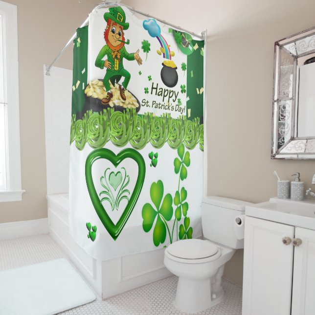 Rideau de douche de Saint Patrick (En situation)