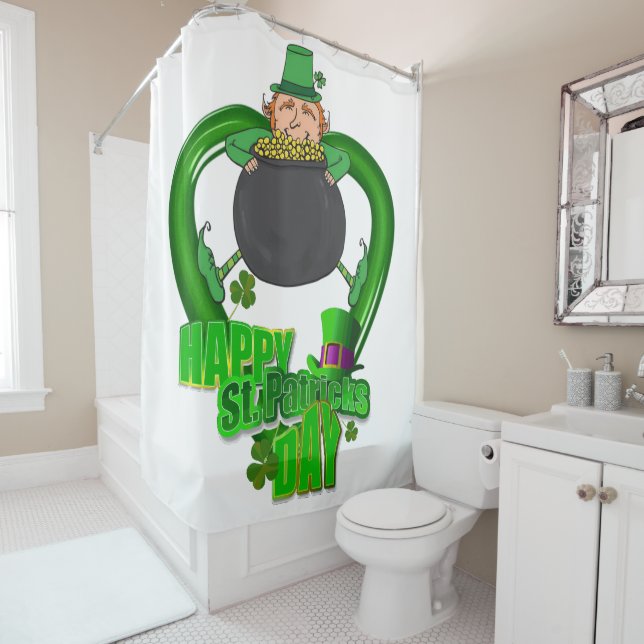 Rideau de douche de Saint Patrick (En situation)