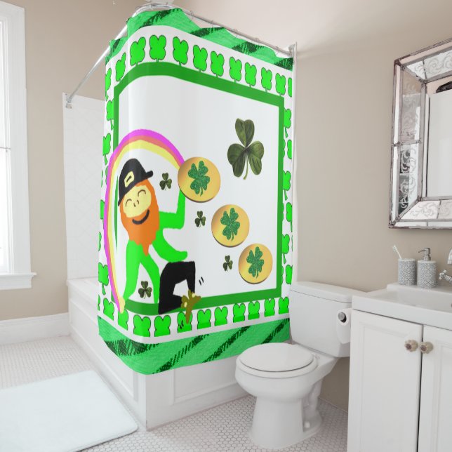 Rideau de douche de Saint Patrick (En situation)