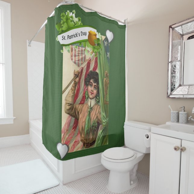 Rideau de douche de Saint Patrick (En situation)