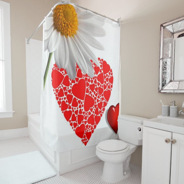 Rideau de douche de Saint Valentin (En situation)