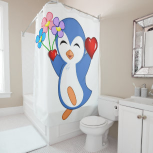 Rideau de douche de Saint Valentin, Penguin