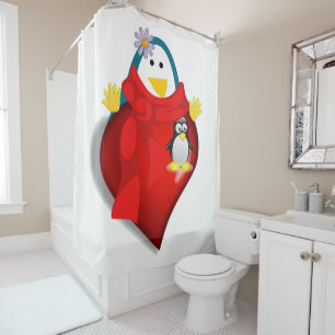 Rideau de douche de Saint Valentin, Penguin