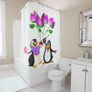 Rideau de douche de Saint Valentin, Penguin