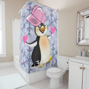Rideau de douche de Saint Valentin, Penguin