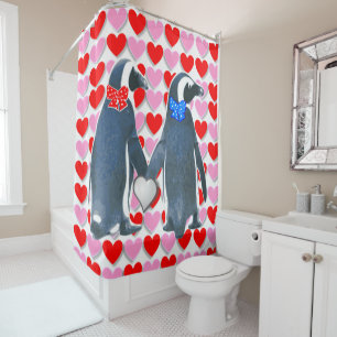 Rideau de douche de Saint Valentin, Penguin