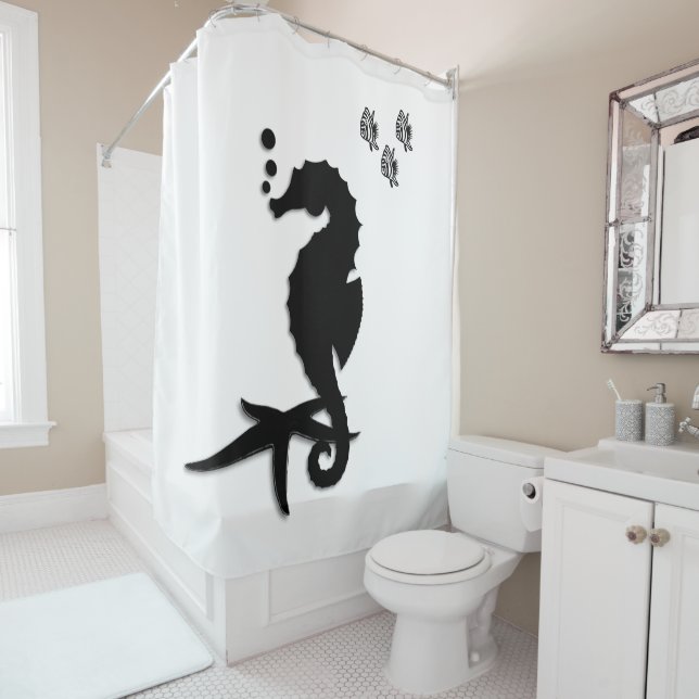 Rideau de douche de Seahorse (En situation)