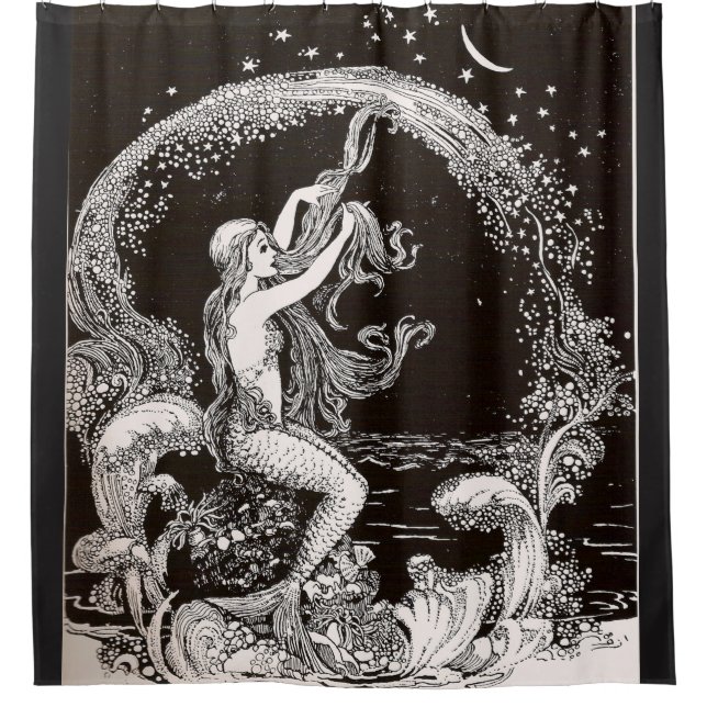 rideau de douche de sirène vintage (Devant)