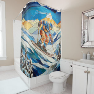 Rideau de douche de ski de descente