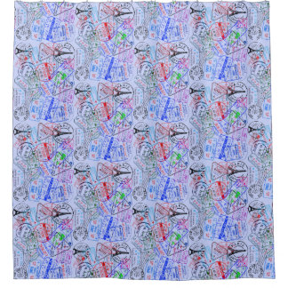 Rideau de douche de vacances européen