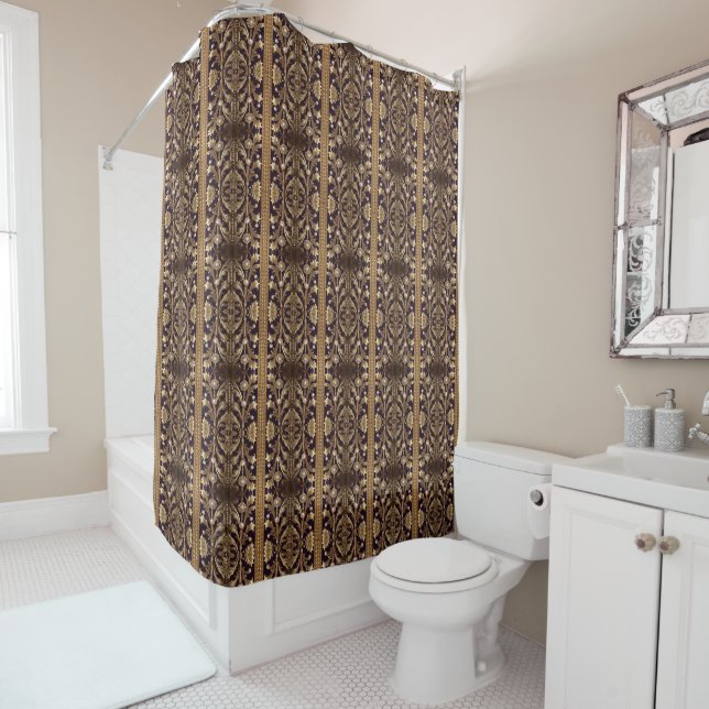 Rideau de douche décoratif en or (En situation)