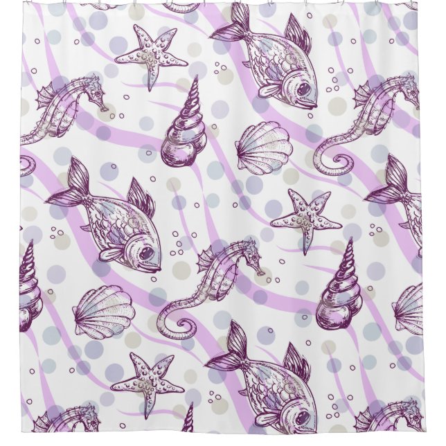 Rideau de douche décoration de maison balnéaire (Devant)