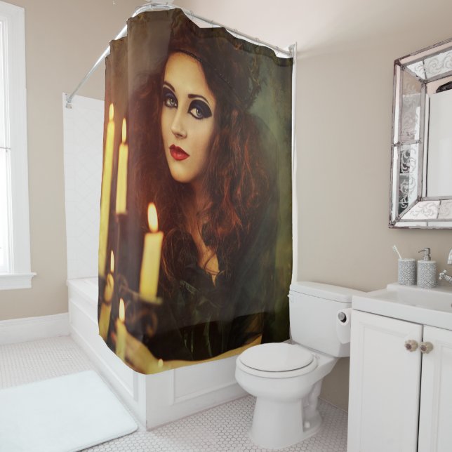 Rideau de douche d'Halloween (En situation)