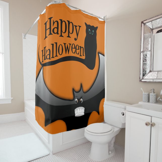 Rideau de douche d'Halloween, Happy Halloween (En situation)