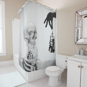 Rideau de douche d'Halloween squelette de main