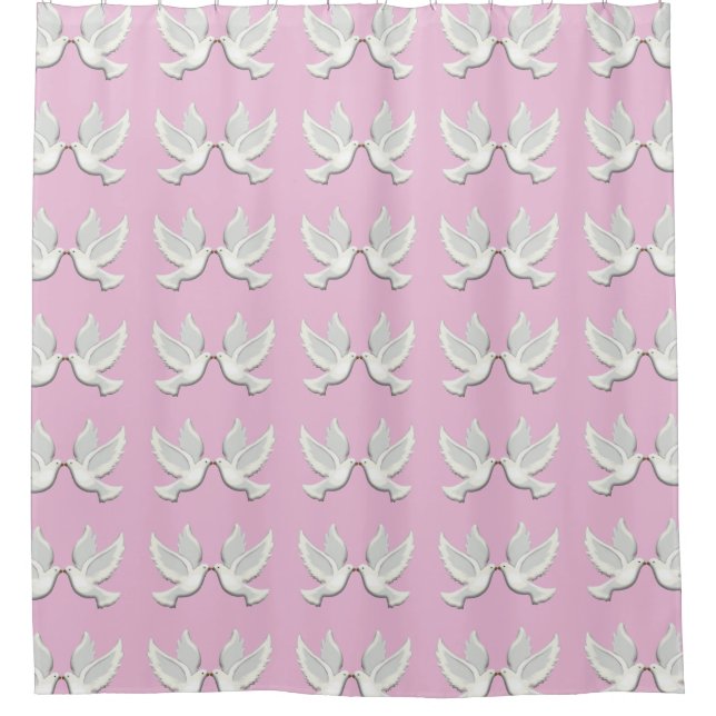 Rideau de douche Doves Blanches (Devant)
