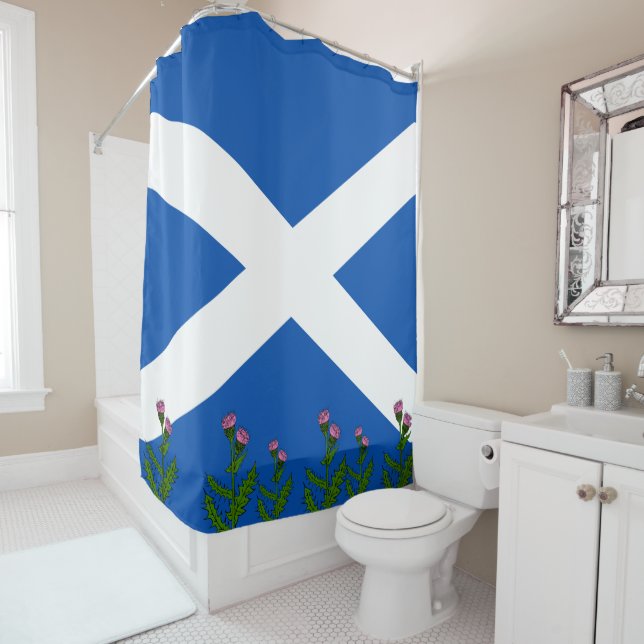 Rideau de douche drapeau écossais (En situation)