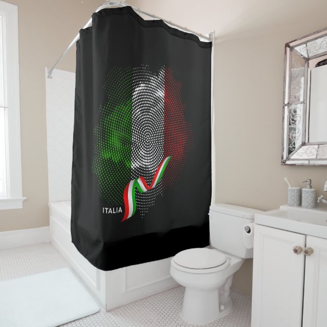 rideau de douche drapeau italien (En situation)