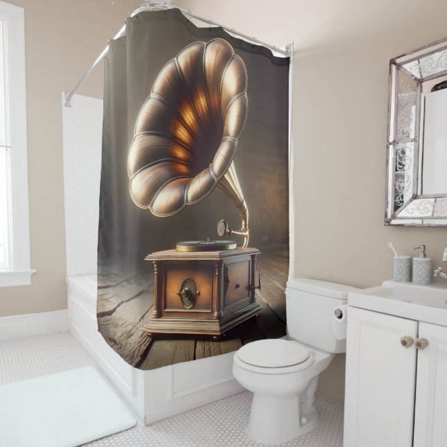 Rideau de douche du Gramophone (En situation)