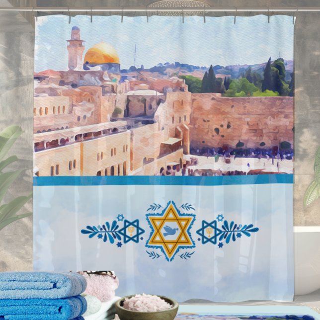 Rideau de douche du Temple Mount mur oriental Jéru (Créateur téléchargé)