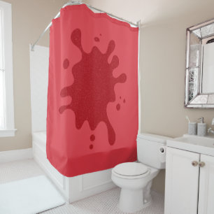 Rideau de douche éclaboussé rouge tomate personnal